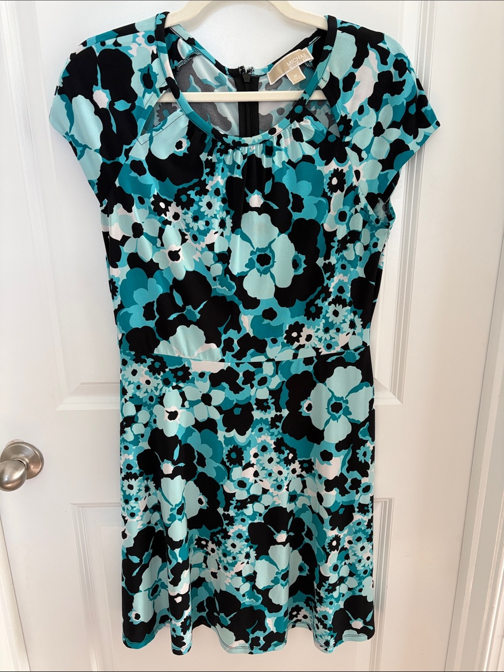 Michael Kors Aqua and Black Floral Dress